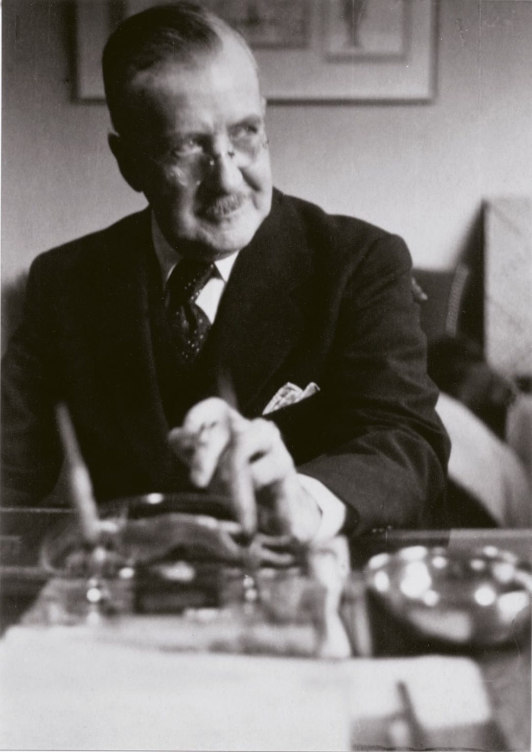 Portrait d'Heinrich Mann (1871-1950), frère aîné de Thomas, écrivain allemand engagé